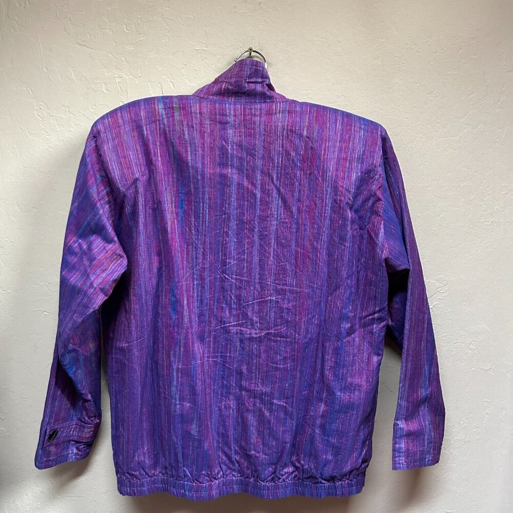 Vintage The Pilot Collection Hand Woven Cotton Reversible Jacket Small Purple - Picture 4 of 11